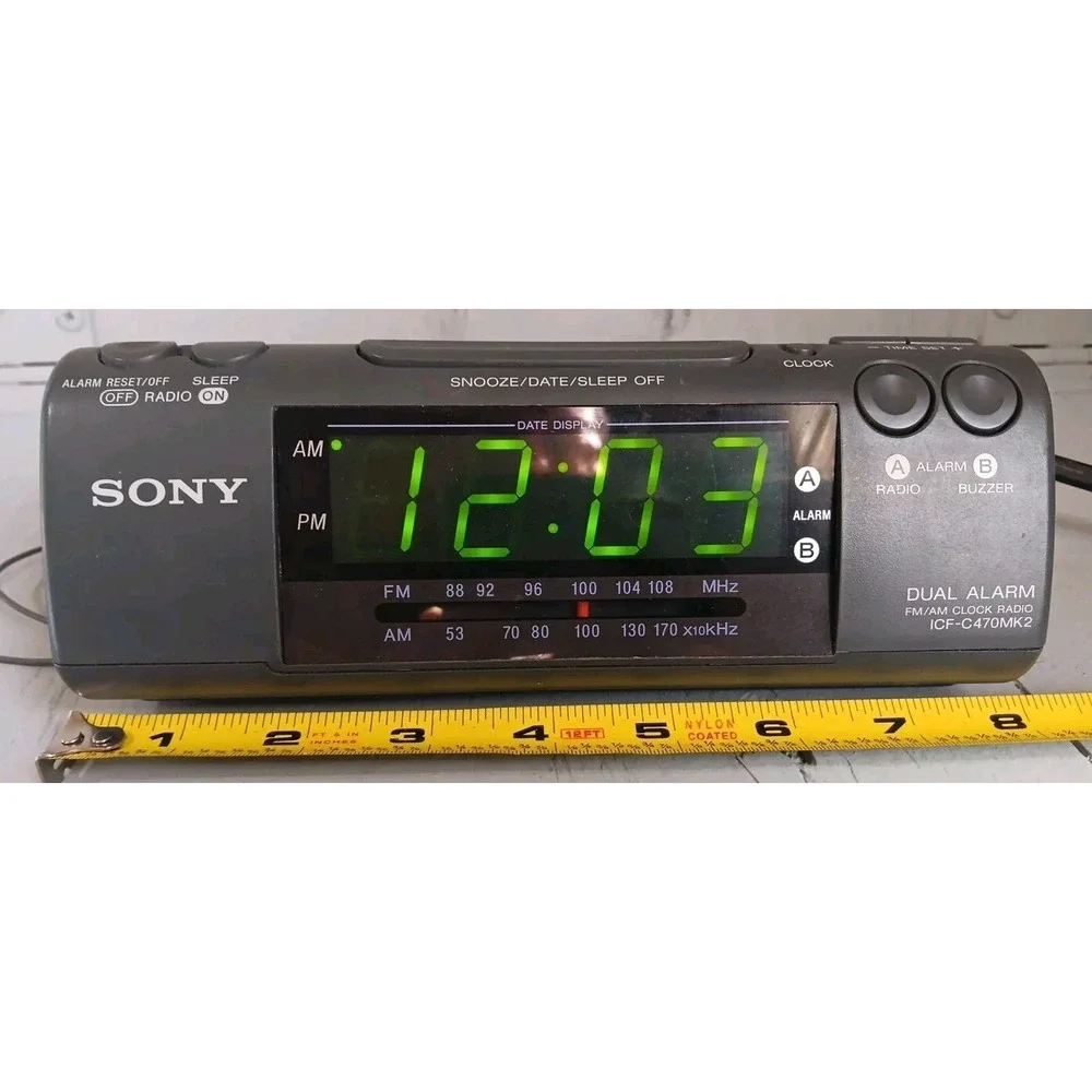 Sony Dream Machine ICF-C470MK2 Dual Alarm AM/FM‎ Radio Alarm Clock Tested Works